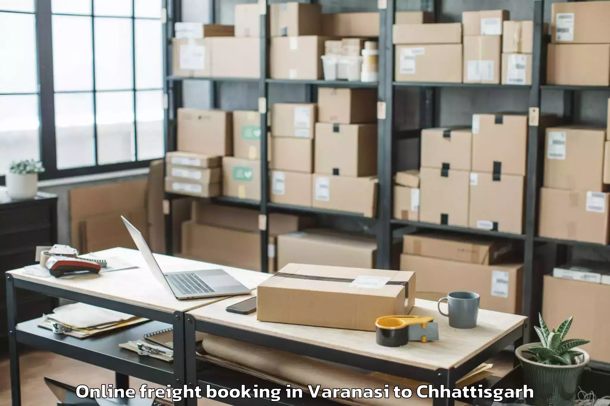 Expert Varanasi to Kasdol Online Freight Booking